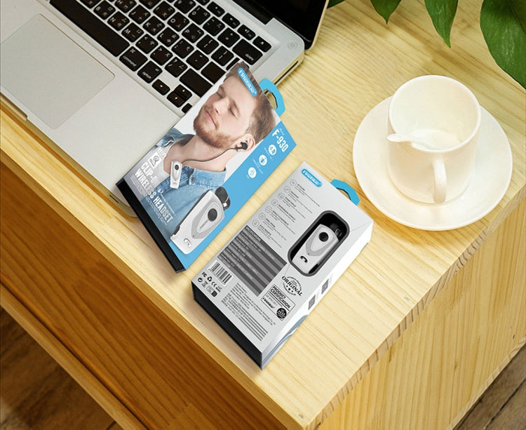 F930 CSR4.1 Retractable Cable Caller Vibration Reminder Anti-theft Bluetooth Headset, Silver
