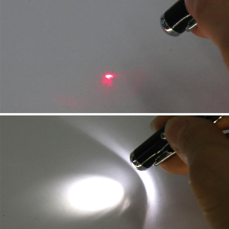 At-16 4 in 1 Mobile Phone Tablet Universal Handwriting Touch Screen Pen with Common Writing Pen & Red Laser & LED Light Function(Black)