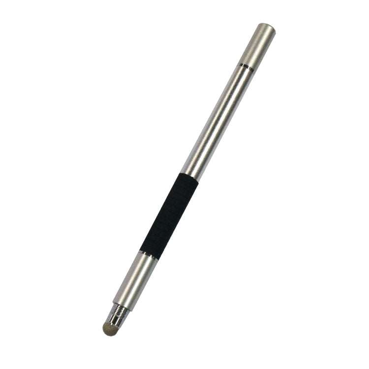AT-12 3 in 1 Touch Screen Capacitive Pen with Common Writing Pen & Mobile Phone Writing Pen Function is Suitable for Apple / Huawei / Samsung(Silver)