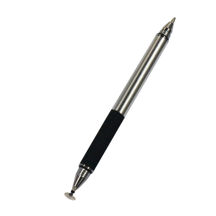 AT-12 3 in 1 Touch Screen Capacitive Pen with Common Writing Pen & Mobile Phone Writing Pen Function is Suitable for Apple / Huawei / Samsung(Silver)
