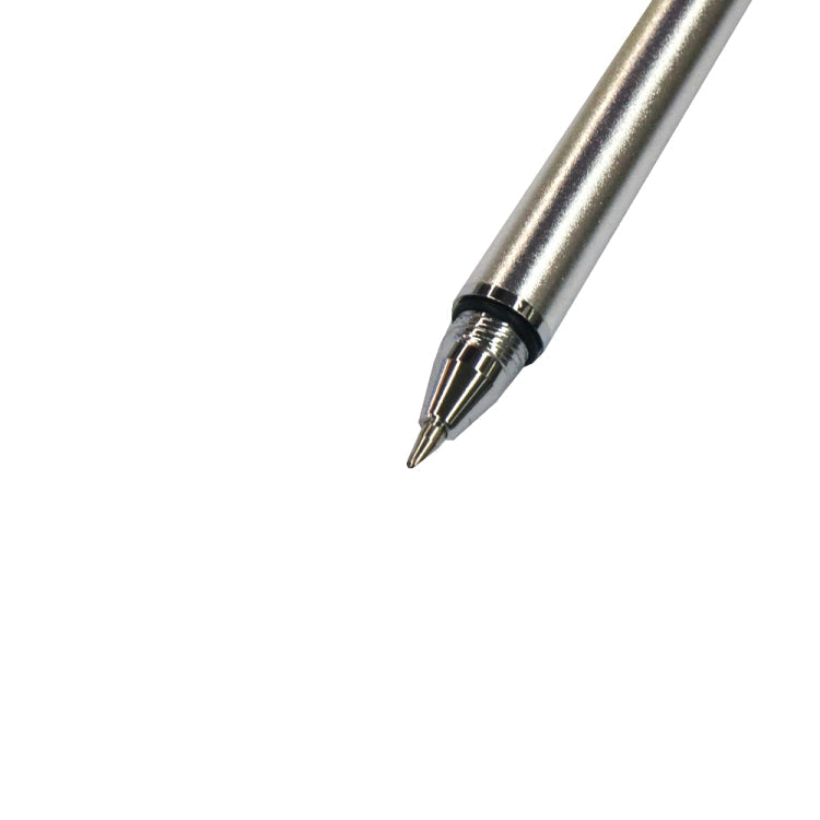 AT-12 3 in 1 Touch Screen Capacitive Pen with Common Writing Pen & Mobile Phone Writing Pen Function is Suitable for Apple / Huawei / Samsung(Silver)