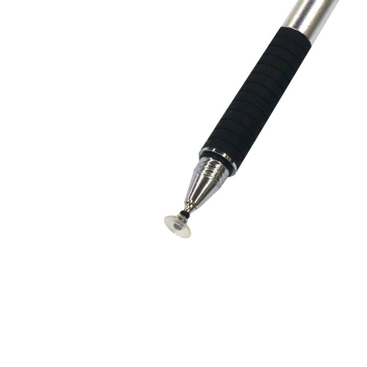 AT-12 3 in 1 Touch Screen Capacitive Pen with Common Writing Pen & Mobile Phone Writing Pen Function is Suitable for Apple / Huawei / Samsung(Silver)