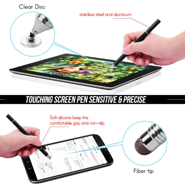 AT-12 3 in 1 Touch Screen Capacitive Pen with Common Writing Pen & Mobile Phone Writing Pen Function is Suitable for Apple / Huawei / Samsung(Silver)
