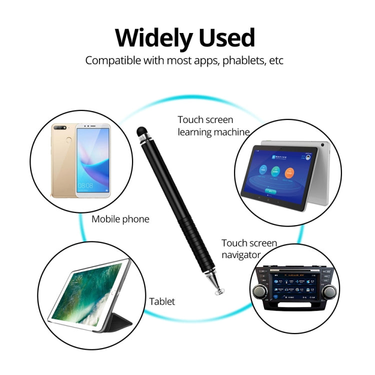 AT-12 3 in 1 Touch Screen Capacitive Pen with Common Writing Pen & Mobile Phone Writing Pen Function is Suitable for Apple / Huawei / Samsung(Silver)