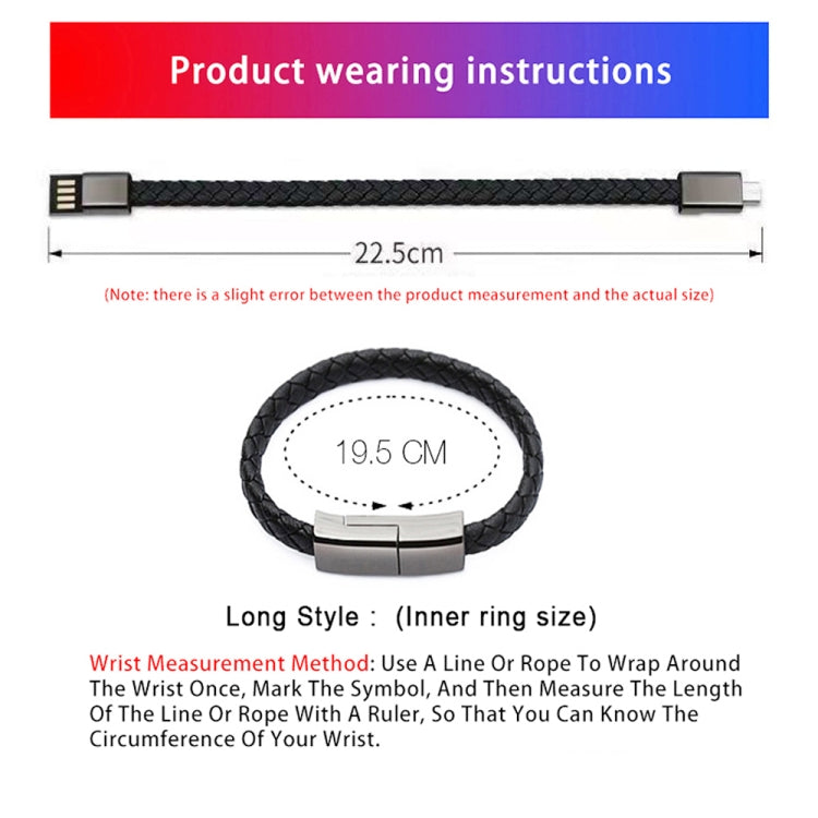 XJ-28 3A USB to 8 Pin Creative Bracelet Data Cable, Cable Length: 22.5cm(Brown)