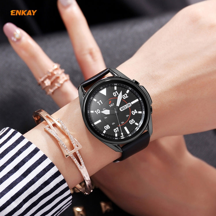 For Samsung Galaxy Watch 3 45mm 2 in 1 ENKAY Hat-Prince Electroplate Soft TPU Case + 0.2mm 9H 2.15D Curved Edge Tempered Glass Film