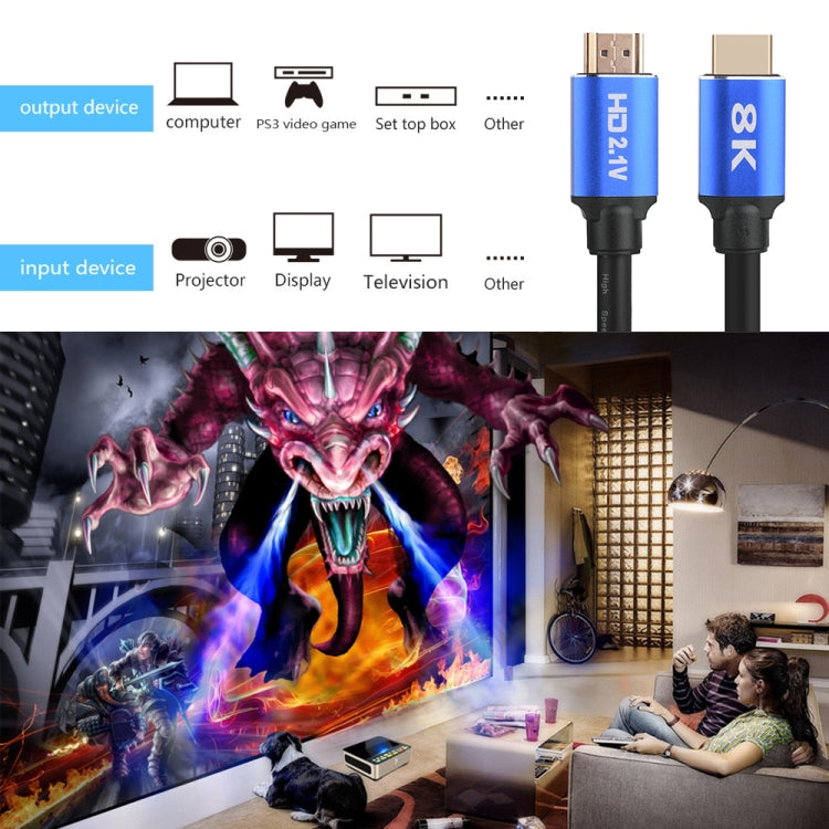 HD08 8K Ultra Clear HDMI 2.1 TV Computer Projection Set-top Box HDMI Cable, Cable Length:1m