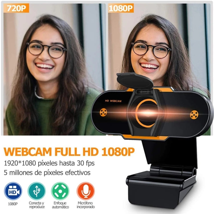 312 1080P HD USB 2.0 PC Desktop Camera Webcam with Mic, Cable Length: about 1.3m, Configuration:with Tripod