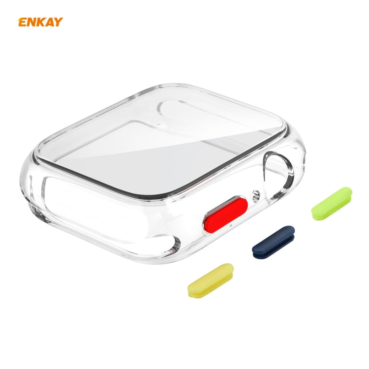ENKAY Hat-prince Full Coverage TPU Case + Tempered Glass Protector for Apple Watch Series 6 / 5 / 4 / SE 44mm, For Apple Watch Series 6 / 5 / 4 / SE 44mm