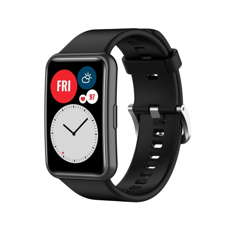 For Huawei Watch Fit TIA-B09 Silicone Watch Band(Black)