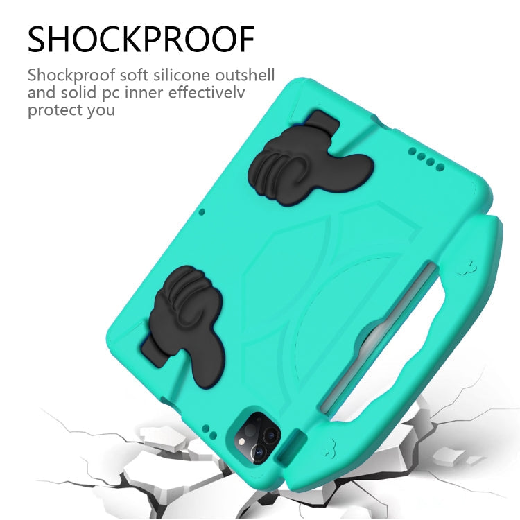 For iPad Pro 11 2022 / 2021 Children EVA Shockproof Tablet Case with Thumb Bracket (Glacier Green)