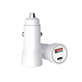 P21 Portable PD 20W  QC 3.0 18W Dual Ports Fast Car Charger(White)