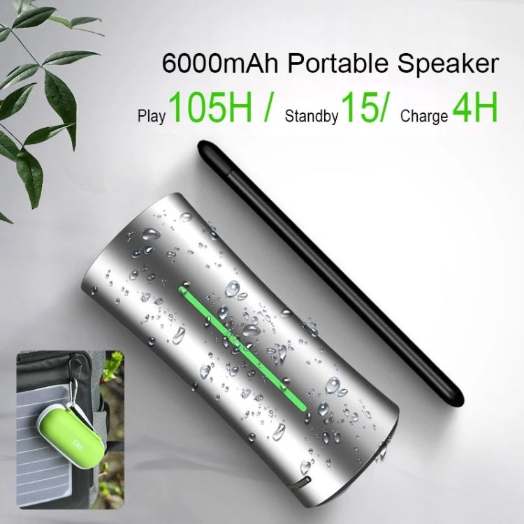 EWA A115 Portable Metal Bluetooth Speaker 105H Power Hifi Stereo Outdoor Subwoofer(Silver)
