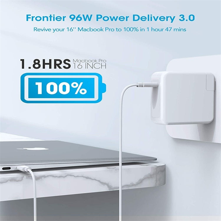 96W USB-C / Type-C Power Adapter Portable Charger with 1.8m USB-C / Type-C to USB-C / Type-C Charging Cable, UK Plug