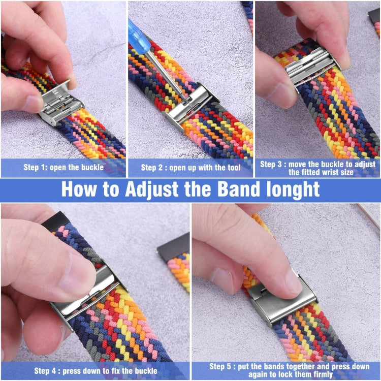 For Samsung Galaxy Watch 4 / Watch 5 20mm Nylon Braided Metal Buckle Watch Band(Gray)