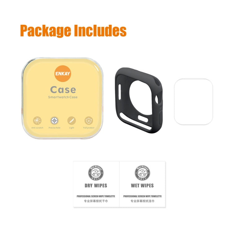 ENKAY Hat-Prince Protective TPU Watch Case + Full Coverage PET Screen Protector Film for Apple Watch Series 7 45mm