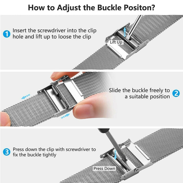 For Samsung Galaxy Watch 4 40mm / 44mm Milan Metal Steel Mesh Buckle Watch Band(Black)