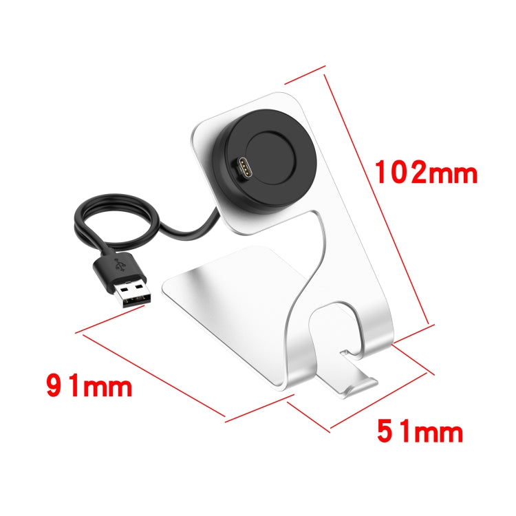 For Garmin Fenix 7 Rotatable Magnetic Metal Charging Base(Silver)