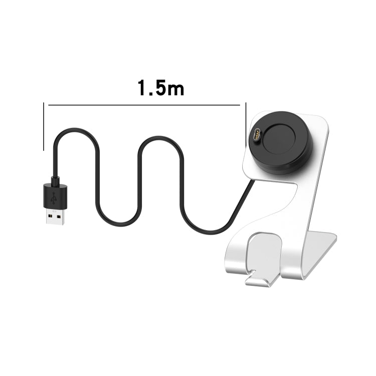 For Garmin Fenix 7 Rotatable Magnetic Metal Charging Base(Silver)