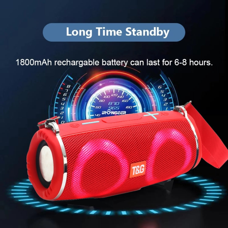 T&G TG642 RGB Light Waterproof  Portable Bluetooth Speaker Support FM / TF Card(Black)