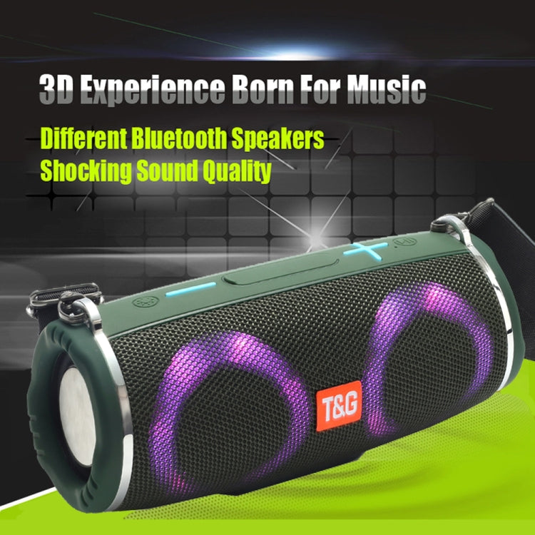 T&G TG642 RGB Light Waterproof  Portable Bluetooth Speaker Support FM / TF Card(Black)