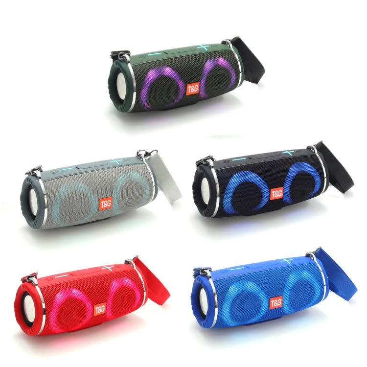 T&G TG642 RGB Light Waterproof  Portable Bluetooth Speaker Support FM / TF Card(Black)