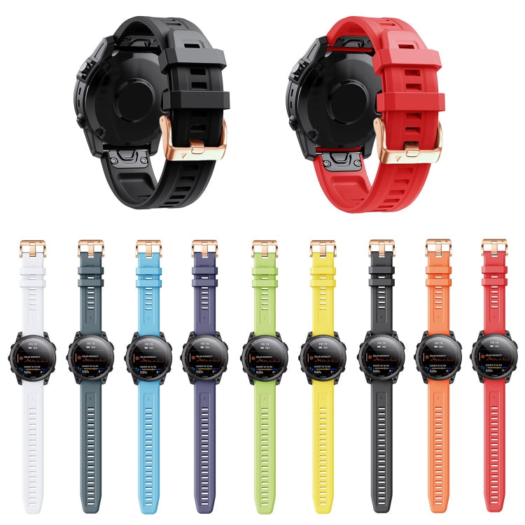 20mm Rose Gold Buckle Silicone Strap, For Garmin Fenix 7S, For Garmin Fenix 6S