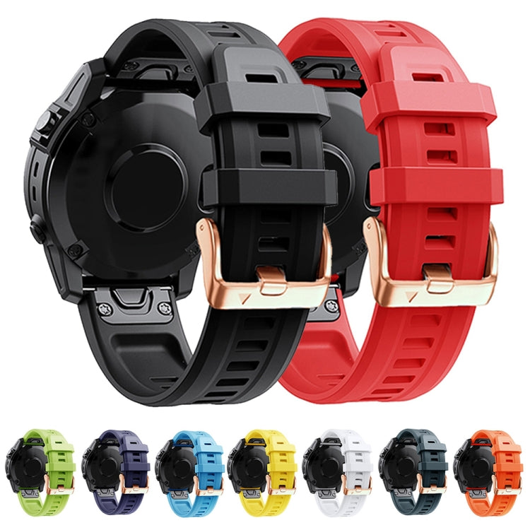 20mm Rose Gold Buckle Silicone Strap, For Garmin Fenix 5S Plus