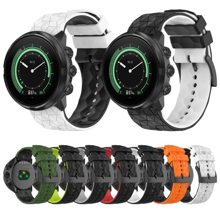 For Suunto 9 Baro 24mm Mixed-Color Silicone Watch Band(White+Black)