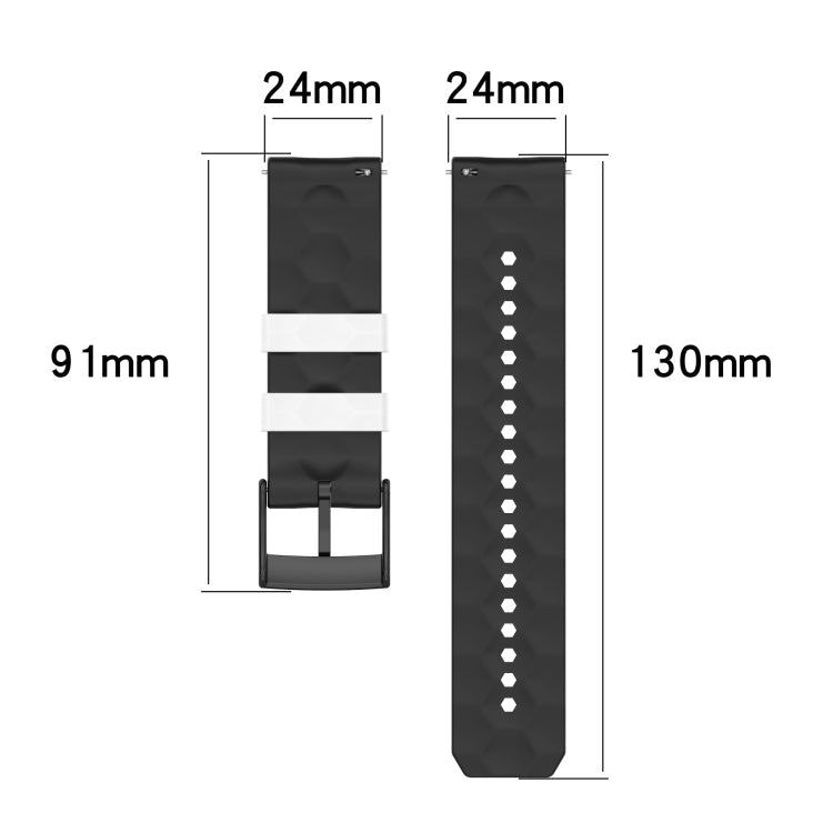 For Suunto 9 Baro 24mm Mixed-Color Silicone Watch Band(White+Black)