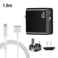 PD-65W USB-C / Type-C + QC3. 0 USB Laptop Charging Adapter + 1.8m USB-C / Type-C to MagSafe 2 / T Head Data Cable, UK Plug / US Plug, MagSafe 2 / T Cable, UK Plug / US Plug