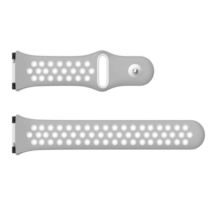 For Fitbit Ionic Breathable Two-tone Silicone Watch Band(Grey White)