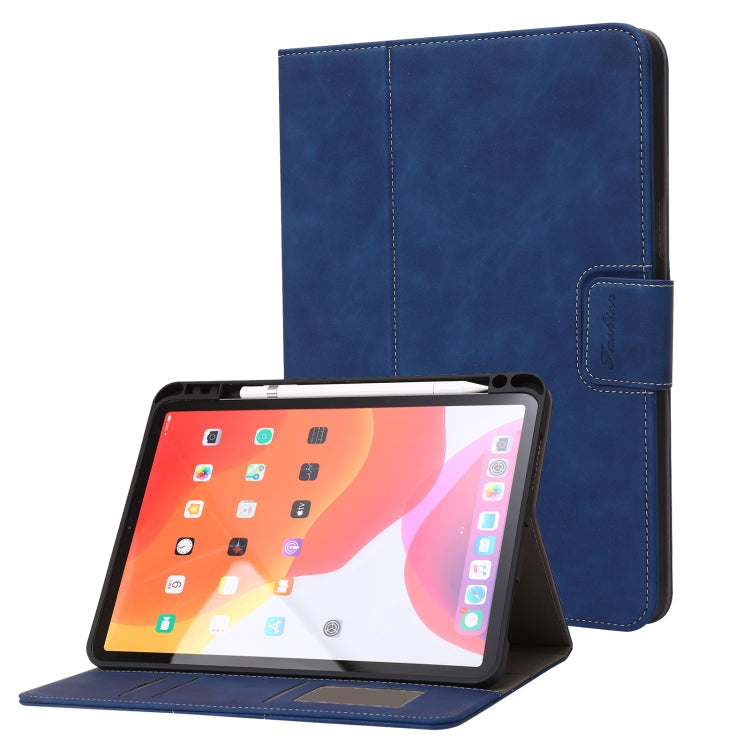For iPad Pro 11 2022 / 2021 / 2020 / 2018 Calf Texture Horizontal Flip Leather Tablet Case(Dark Blue)