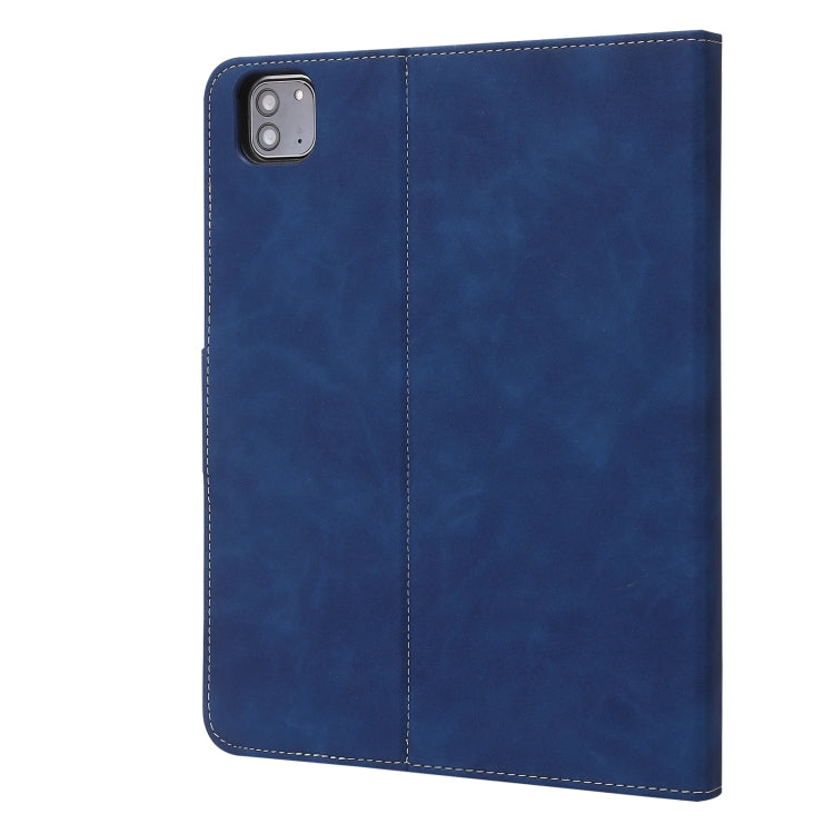 For iPad Pro 11 2022 / 2021 / 2020 / 2018 Calf Texture Horizontal Flip Leather Tablet Case(Dark Blue)