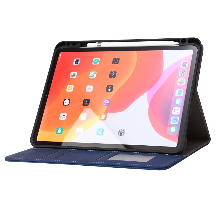 For iPad Pro 11 2022 / 2021 / 2020 / 2018 Calf Texture Horizontal Flip Leather Tablet Case(Dark Blue)