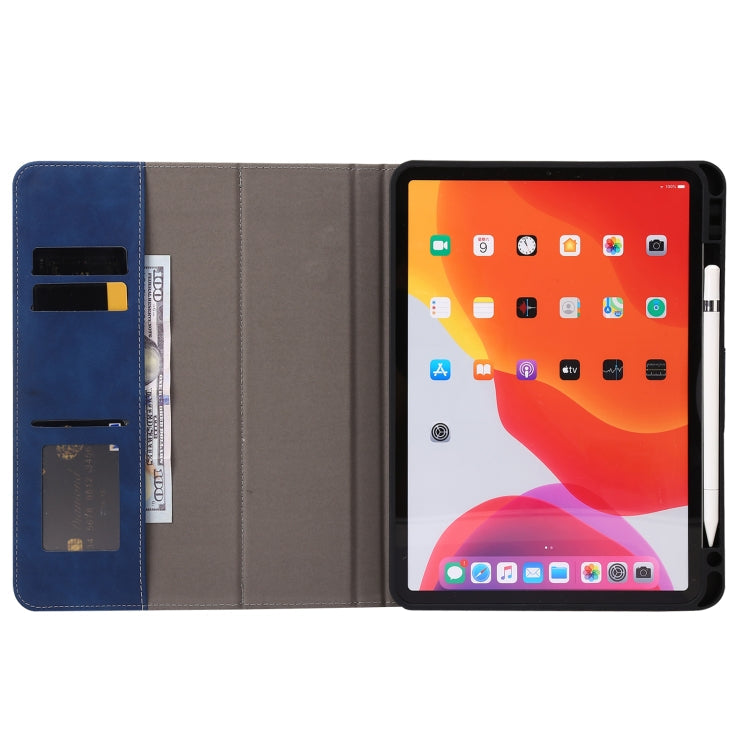 For iPad Pro 11 2022 / 2021 / 2020 / 2018 Calf Texture Horizontal Flip Leather Tablet Case(Dark Blue)