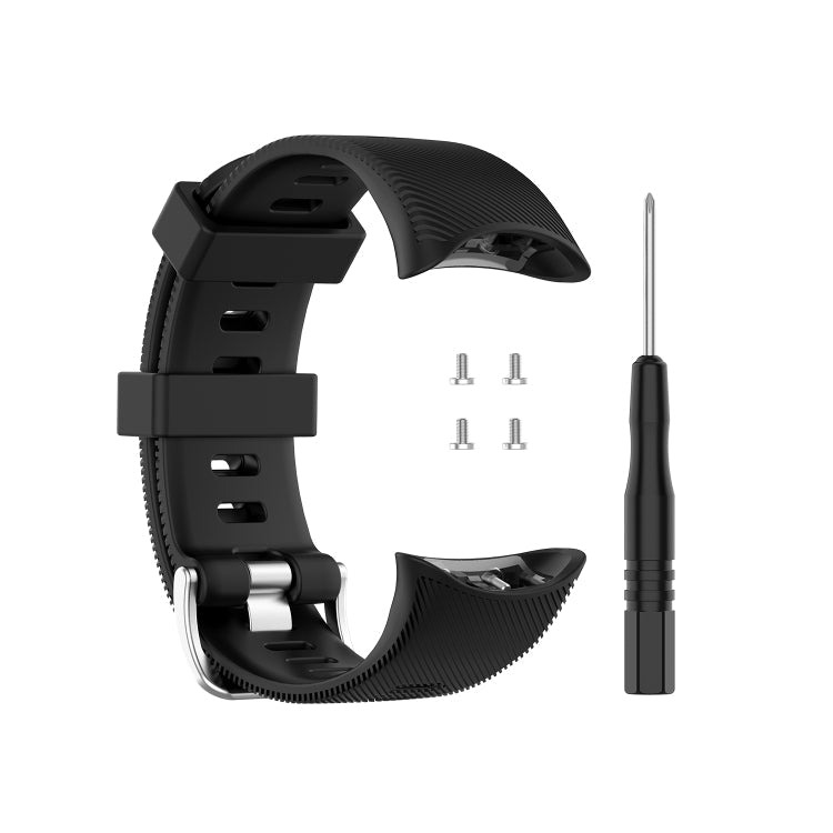 For Garmin Forerunner 45 / Forerunner 45S Universal Twill Solid Color Silicone Watch Band(Black)