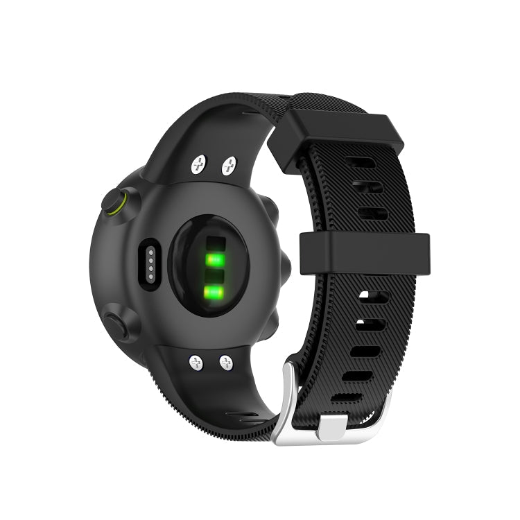 For Garmin Forerunner 45 / Forerunner 45S Universal Twill Solid Color Silicone Watch Band(Black)