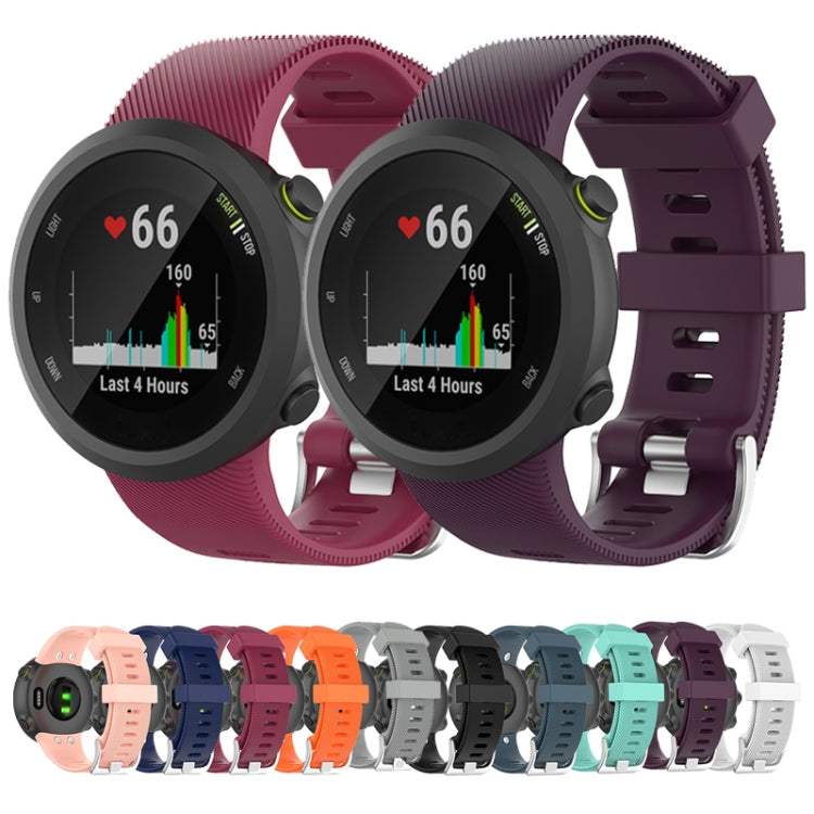 For Garmin Forerunner 45 / Forerunner 45S Universal Twill Solid Color Silicone Watch Band(Black)