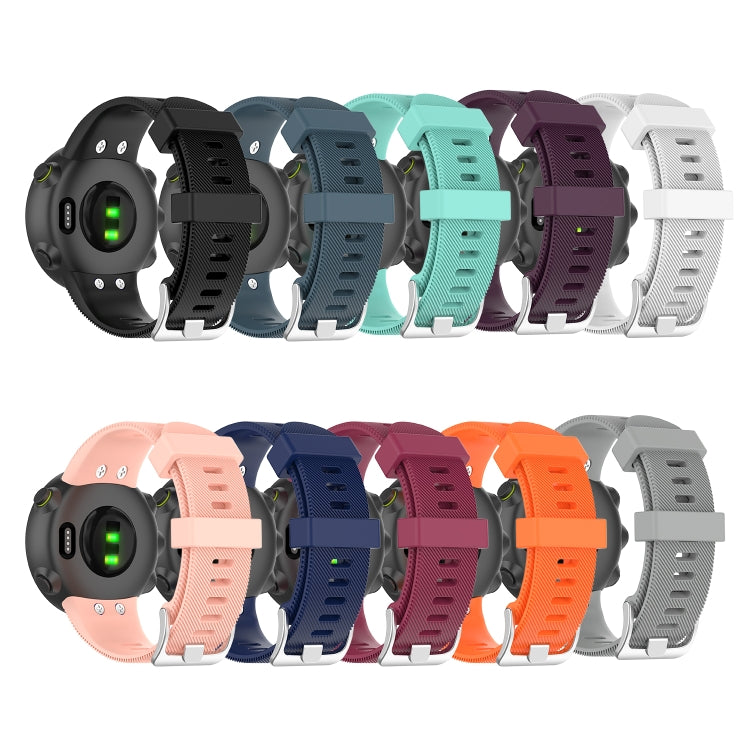 For Garmin Forerunner 45 / Forerunner 45S Universal Twill Solid Color Silicone Watch Band(Black)