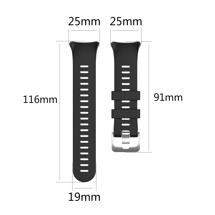 For Garmin Forerunner 45 / Forerunner 45S Universal Twill Solid Color Silicone Watch Band(Black)