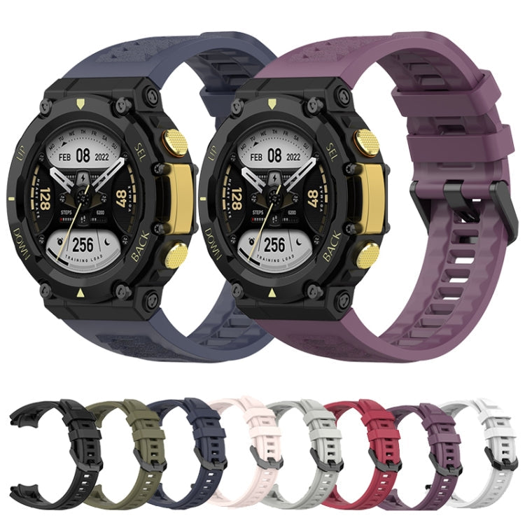 For Amazfit T-Rex 2 Silicone Leisure Watch Band(Dark Blue)