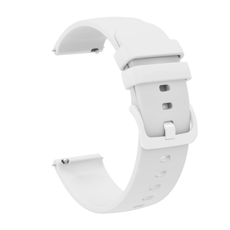 For Amazfit Pace 22mm Solid Color Soft Silicone Watch Band(White)