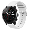 For Amazfit Stratos 22mm Solid Color Soft Silicone Watch Band(White)