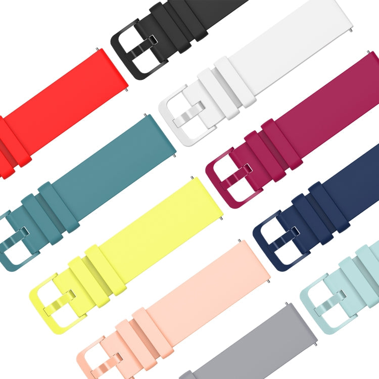 For Amazfit Stratos 22mm Solid Color Soft Silicone Watch Band(White)