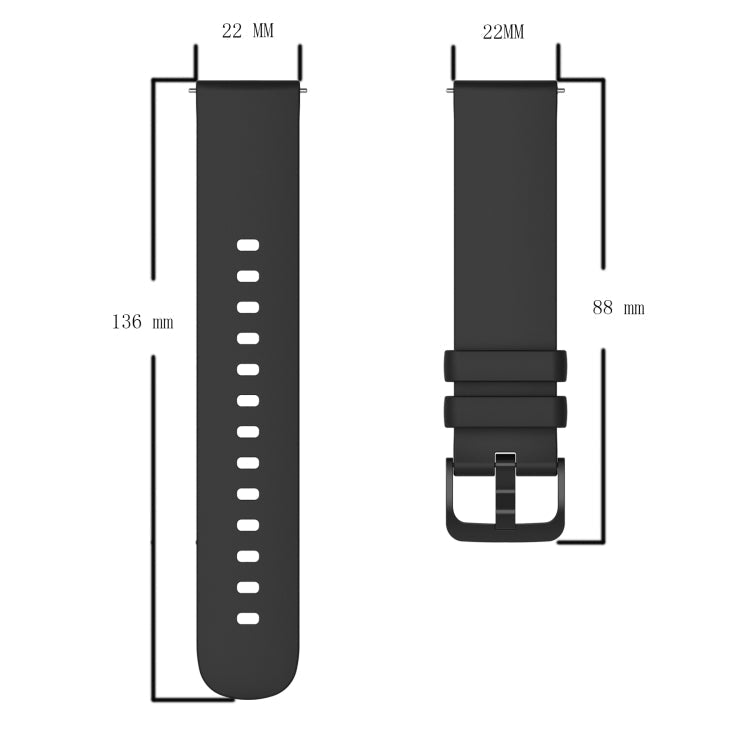 For Amazfit Stratos 22mm Solid Color Soft Silicone Watch Band(White)