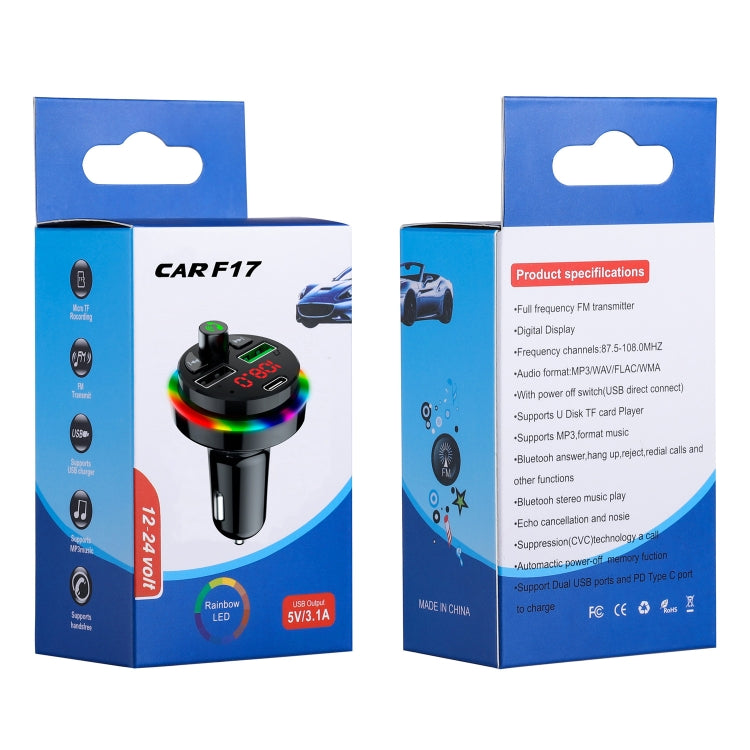 F17 3.1A Dual USB Charger Bluetooth 5.0 Car MP3 Player, F17