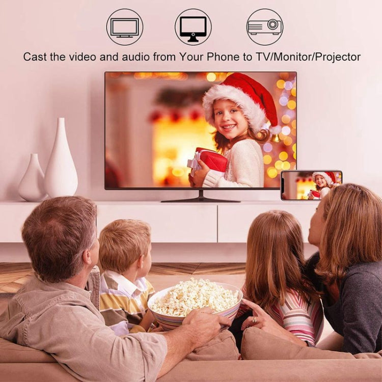 3-in-1 USB/Type-C to HDMI Adapter, 1080P, for Phone 13/12/11/S8/Note/More, Red