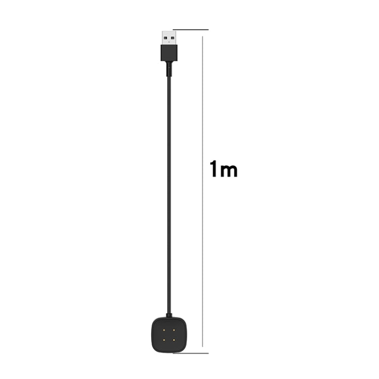 For Fitbit Versa4 Watch Magnetic Charging Cable Length: 1m(Black)