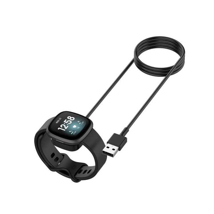 For Fitbit Versa4 Watch Magnetic Charging Cable Length: 1m(Black)